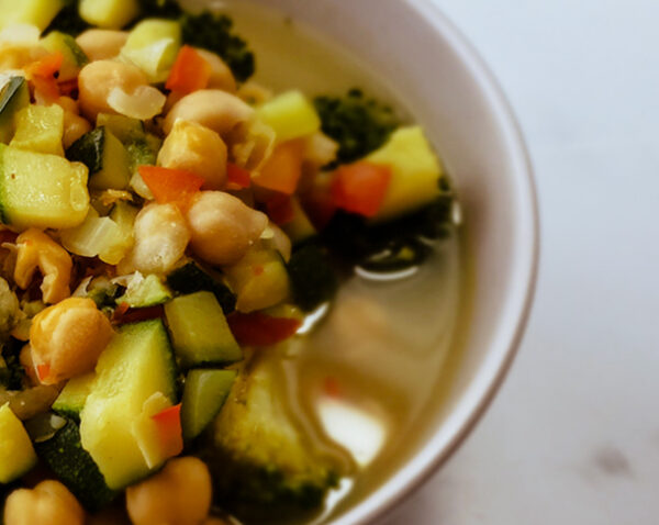 Garbanzo Brocoli Zucchini Bowl