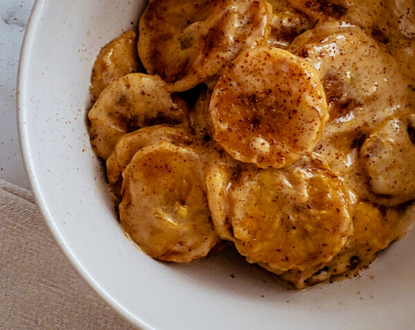 platanos en crema de coco